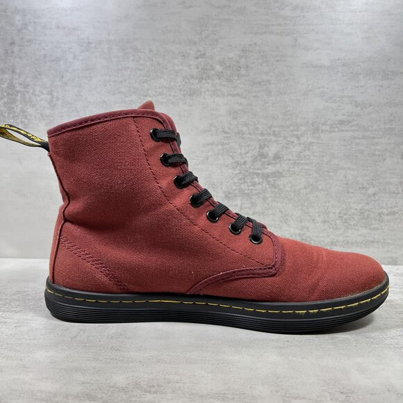 Dr Martens Shoreditch Canvas Lace Up Boots - Women's Size 7 - Red - Picture 2 of 10